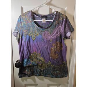 Women's Appropriate Behavior Size Large Multicolored Paisley Shirt